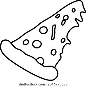Line slice of Pizza isolated on white