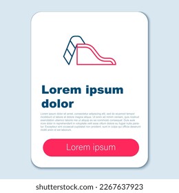 Line Slide playground icon isolated on grey background. Childrens slide. Colorful outline concept. Vector
