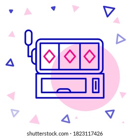Line Slot machine icon isolated on white background. Colorful outline concept. Vector Illustration