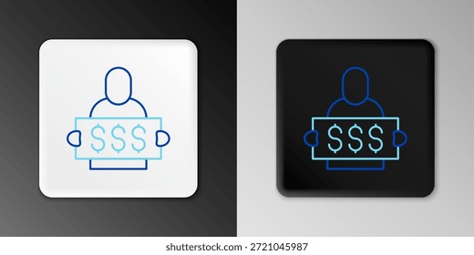 Line Slot machine spin button icon isolated on grey background. Colorful outline concept. Vector