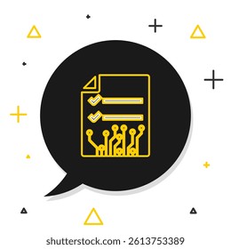 Line Smart contract icon isolated on white background. Blockchain technology, cryptocurrency mining, bitcoin, altcoins, digital money market. Colorful outline concept. Vector