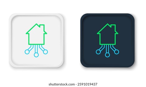 Line Smart home icon isolated on white background. Remote control. Colorful outline concept. Vector