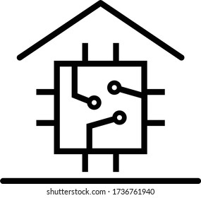 line smart House icon vector illustration