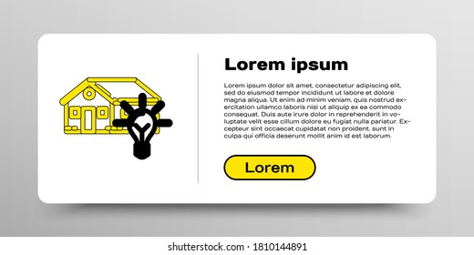 Line Smart house e icono de la lámpara de luz aislado en fondo blanco. Concepto de esquema colorido. Vector