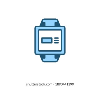 Line Smart watch icon isolated on white background.