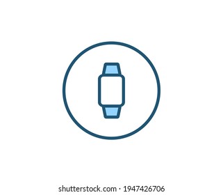 Line Smart watch icon isolated on white background. Outline symbol for website design, mobile application, ui. Electronics pictogram. Vector illustration, editorial stroсk. 