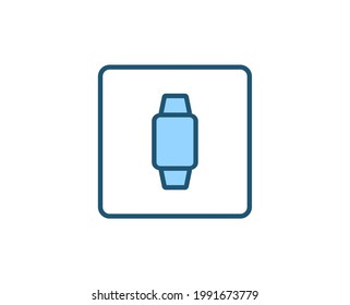 Line Smart watch icon isolated on white background. Outline symbol for website design, mobile application, ui. Electronics pictogram. Vector illustration, editorial stroсk. 