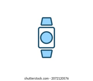 Line Smart watch icon isolated on white background. Outline symbol for website design, mobile application, ui. Electronics pictogram. Vector illustration, editorial stroсk. 