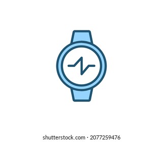 Line Smart watch icon isolated on white background. Outline symbol for website design, mobile application, ui. Electronics pictogram. Vector illustration, editorial stroсk. 