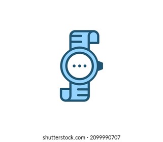 Icono de reloj inteligente de línea aislado en fondo blanco. Símbolo de esquema para diseño de sitio web, aplicación móvil, ui. Pictograma electrónico. Ilustración vectorial, с editorial k. 