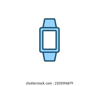 Line Smart watch icon isolated on white background. Outline symbol for website design, mobile application, ui. Electronics pictogram. Vector illustration, editorial stroсk. 