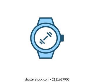 Line Smart watch icon isolated on white background. Outline symbol for website design, mobile application, ui. Electronics pictogram. Vector illustration, editorial stroсk. 