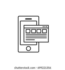 line smartphone with business digital document