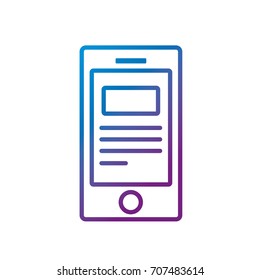 line smartphone with business digital document