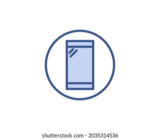 Line smartphone icon isolated on white background. Outline symbol for website design, mobile application, ui. Electronics pictogram. Vector illustration, editorial stroсk. 