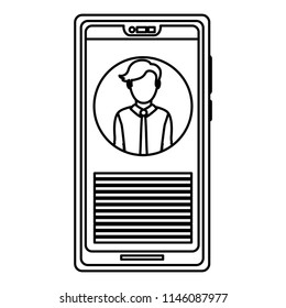 line smartphone with journalist news data information