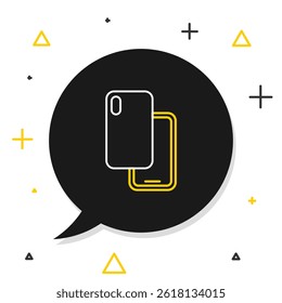 Line Smartphone, mobile phone icon isolated on white background. Colorful outline concept. Vector