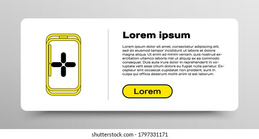 Line Smartphone and playing in game icon isolated on white background. Mobile gaming concept. Colorful outline concept. Vector