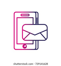 line smartphone technology with e-mail message