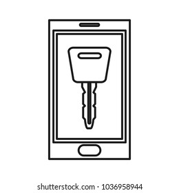 line smartphone technology with security key object