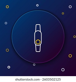 Line Smartwatch icon isolated on blue background. Fitness App concept. Colorful outline concept. Vector