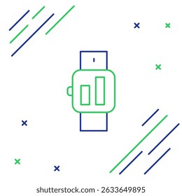 Line Smartwatch icon isolated on white background. Colorful outline concept. Vector