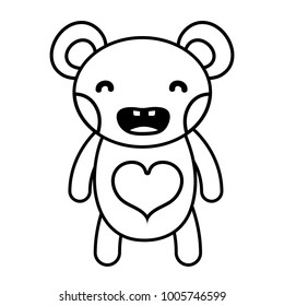 line smile bear cute wild animal