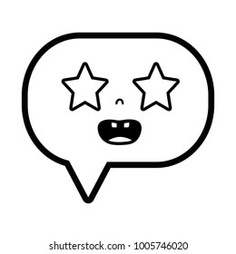line smile chat bubble kawaii cartoon