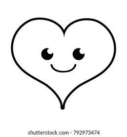 line smile heart passion kawaii character