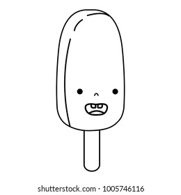 line smile oval ice lolly kawaii