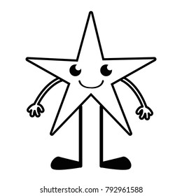 line smile star kawaii with arms and legs
