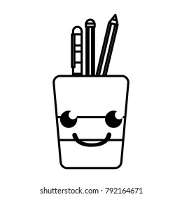 line smile tools cup kawaii cartoon