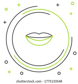 Line Smiling lips icon isolated on white background. Smile symbol. Colorful outline concept. Vector