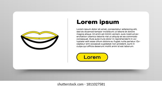 Line Smiling lips icon isolated on white background. Smile symbol. Colorful outline concept. Vector