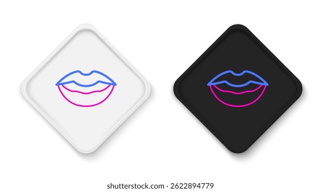 Line Smiling lips icon isolated on white background. Smile symbol. Colorful outline concept. Vector