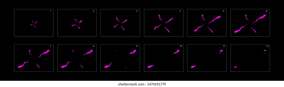  Line Smoke explosion Animation. explosion sprite sheet for game or cartoon or animation