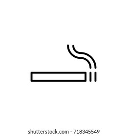 line smoking area sign on white background