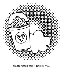 line smoothie plastic cup and cloud style