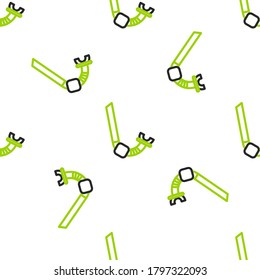 Line Snorkel icon isolated seamless pattern on white background. Diving underwater equipment.  Vector Illustration