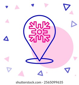 Line Snowflake icon isolated on white background. Merry Christmas and Happy New Year. Colorful outline concept. Vector