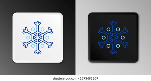 Icono de copo de nieve aislado sobre fondo gris. Concepto de contorno colorido. Vector