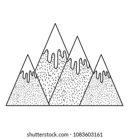 line snowy mountains cold natural weather