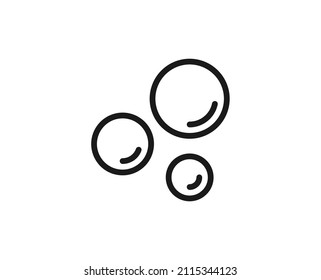 Line soap bebble icon isolated on white background. Outline symbol for website design, mobile application, ui. Shower pictogram. Vector illustration, editorial stroсk. 