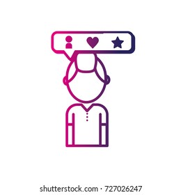 line social man with chat bubble icon