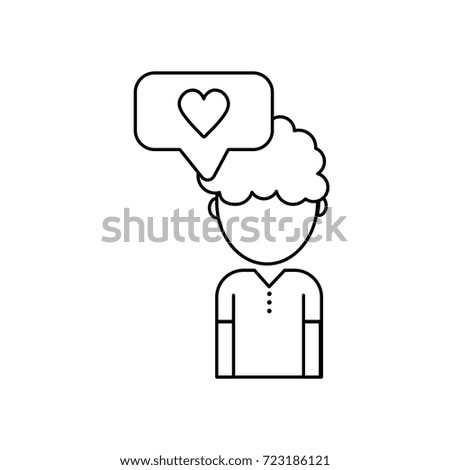 line social man with chat bubble icon