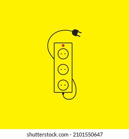enchufe de línea con logotipo eléctrico enchufe diseño vector símbolo gráfico icono ilustración creativa idea