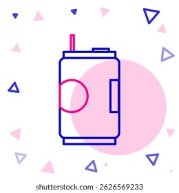 Line Soda can icon isolated on white background. Colorful outline concept. Vector Illustration