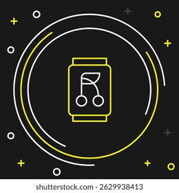 Line Soda can icon isolated on black background. Colorful outline concept. Vector