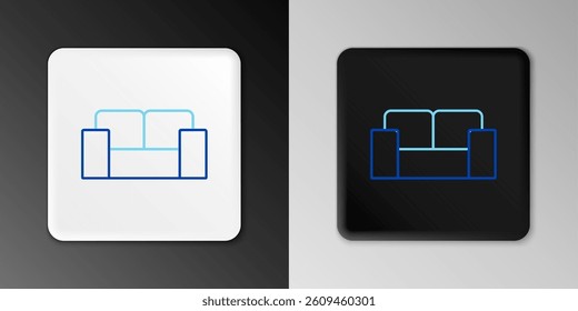 Line Sofa icon isolated on grey background. Colorful outline concept. Vector