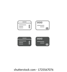 Icono de línea y sólido de la tarjeta de crédito. Ilustración gráfica simple de tarjeta lineal.